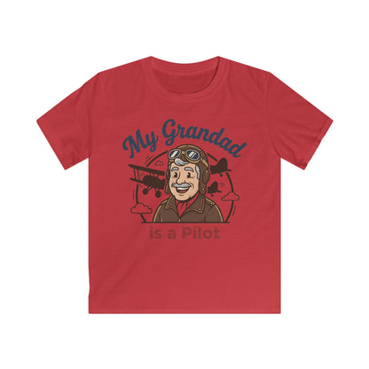 Kids Tee — "My Grandad Is a Pilot" Vintage Aviator T‑Shirt for Grandchildren