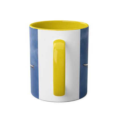 Beluga Airbus Cartoon Two-Tone Coffee Mugs, 11oz - Funky Aviation