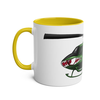 Huey Chopper Two-Tone Coffee Mugs, 11oz - Funky Aviation