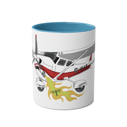 Cessna Bird Fryer Two-Tone Coffee Mugs, 11oz - Funky Aviation