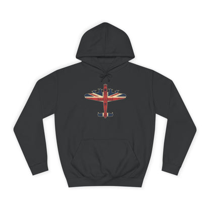 Vintage UK Flag Bomber Plane Hoodie