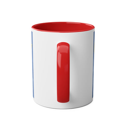 Super Yellow Cub Two-Tone Coffee Mugs, 11oz - Funky Aviation