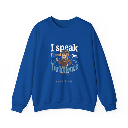 Aviation Crewneck Sweatshirt – "Fluent Turbulence" Vintage Pilot Graphic