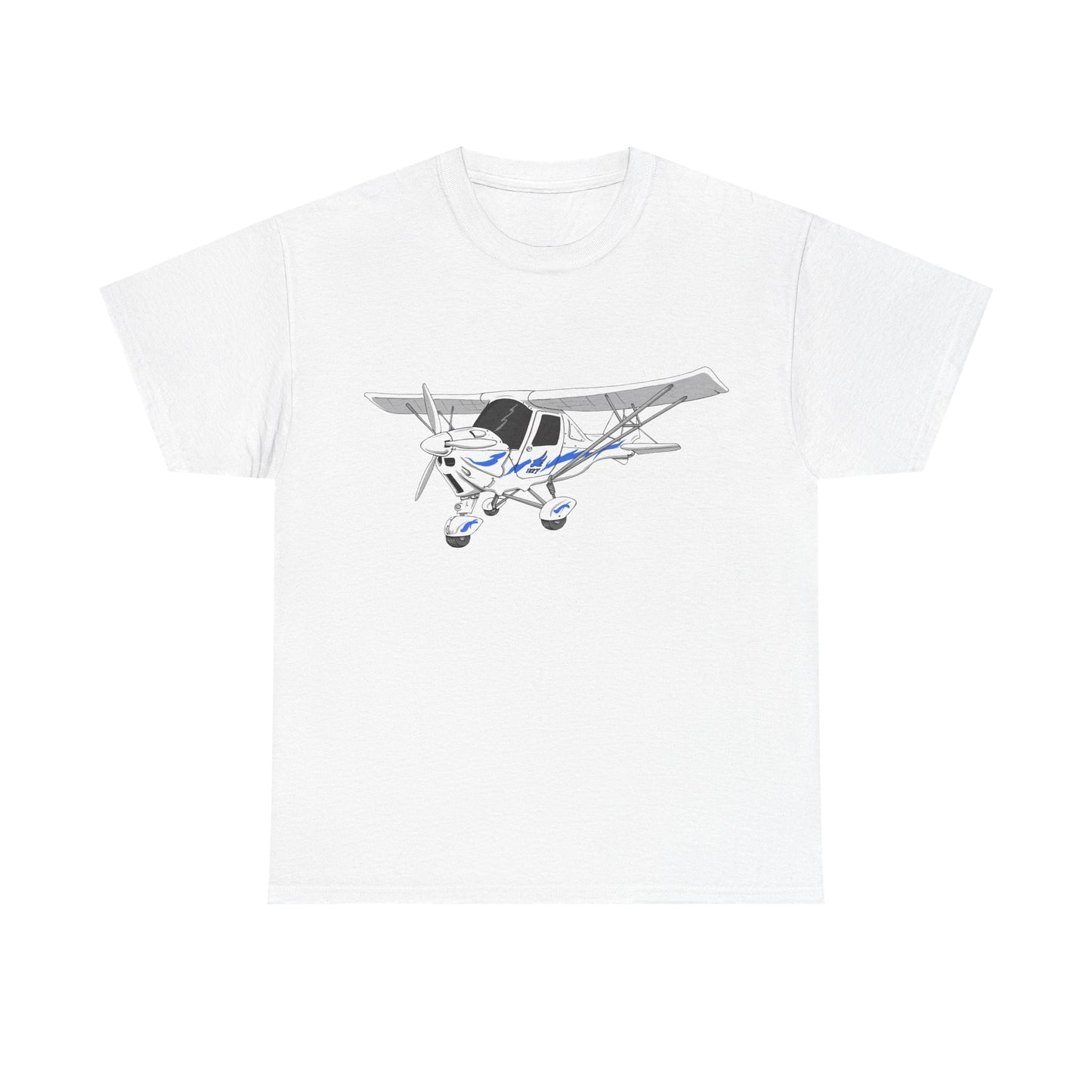 Microlight C42 (Blue) Heavy Cotton Tee - Perfect Gift for Pilots, Aviation Enthusiasts, Travel Lovers, Airplane Birthday, Casual Wear