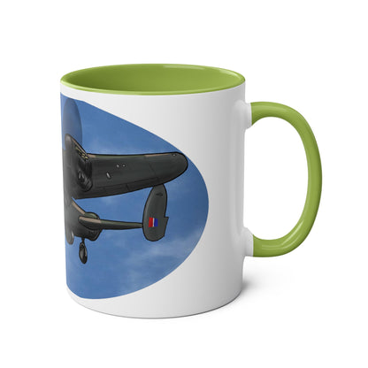 WWII Bomber Two-Tone Coffee Mug — Vintage WWII Aircraft Gift