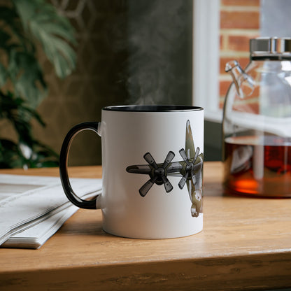 The Hercules Transport Aircraft Two-Tone Coffee Mugs, 11oz - Funky Aviation