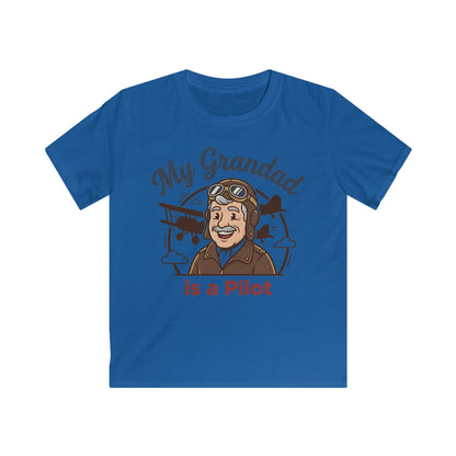 Kids Tee — "My Grandad Is a Pilot" Vintage Aviator T‑Shirt for Grandchildren