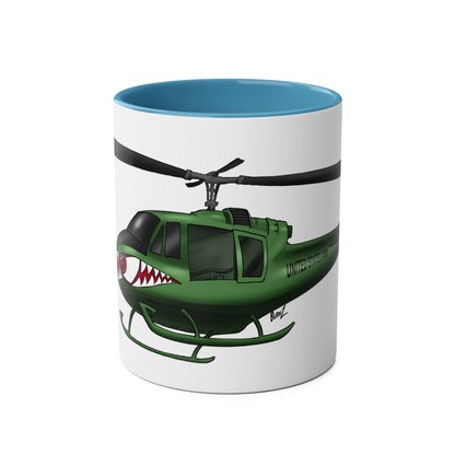 Huey Chopper Two-Tone Coffee Mugs, 11oz - Funky Aviation