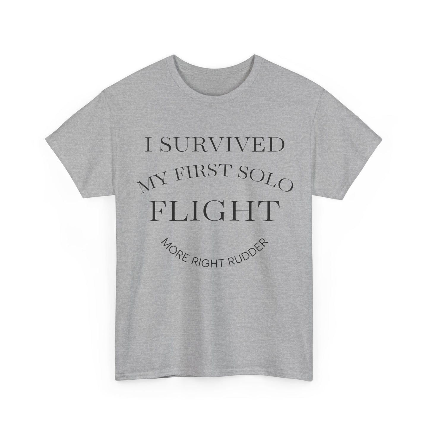I Survived My First Solo Flight Unisex Heavy Cotton Tee