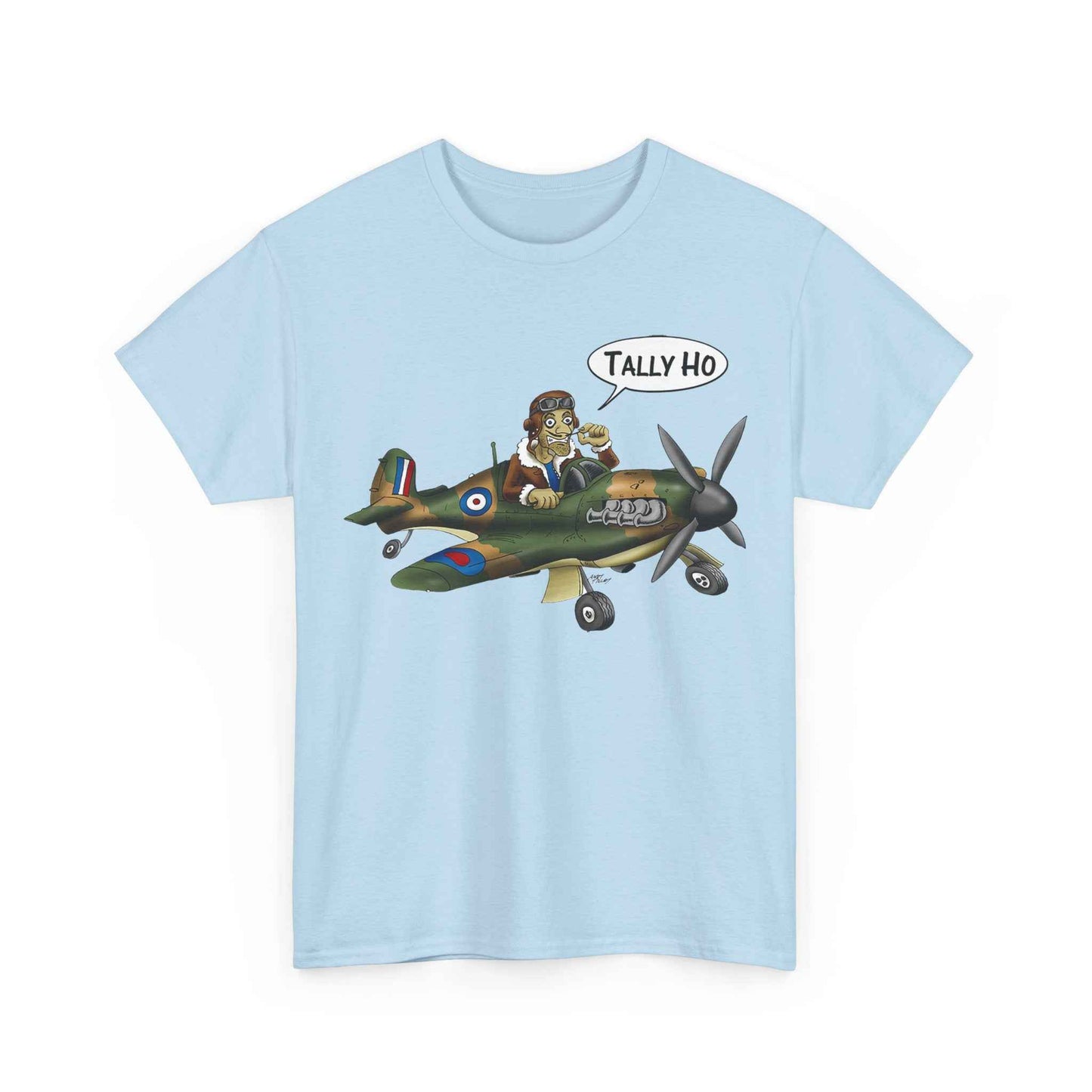 Tally Ho Spitfire Tee — Retro WWII Pilot Plane Graphic T-Shirt