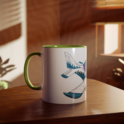EV97 Eurostar Aqua Club Two-Tone Coffee Mugs, 11oz - Funky Aviation