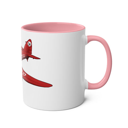Comet Racer Two-Tone Coffee Mugs, 11oz - Funky Aviation