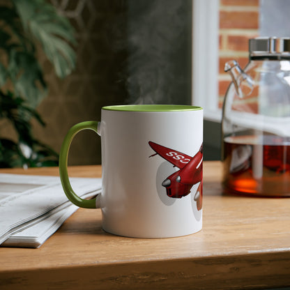Comet Racer Two-Tone Coffee Mugs, 11oz - Funky Aviation