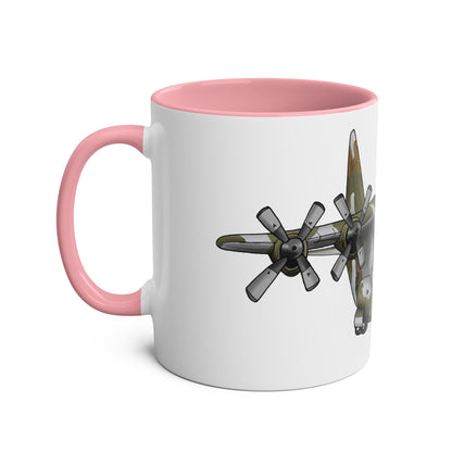 The Hercules Transport Aircraft Two-Tone Coffee Mugs, 11oz - Funky Aviation