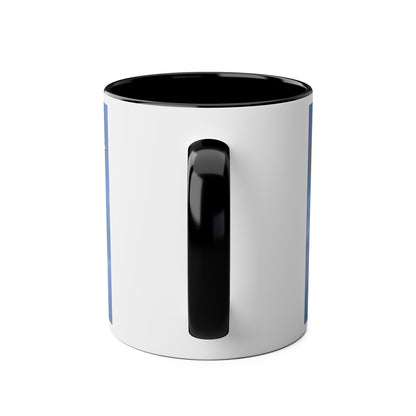 Super Yellow Cub Two-Tone Coffee Mugs, 11oz - Funky Aviation