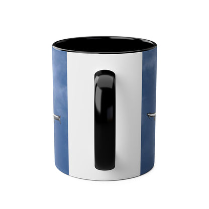 Beluga Airbus Cartoon Two-Tone Coffee Mugs, 11oz - Funky Aviation