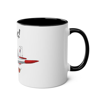 Bulldog Aerobatic Trainer Two-Tone Coffee Mugs, 11oz - Funky Aviation
