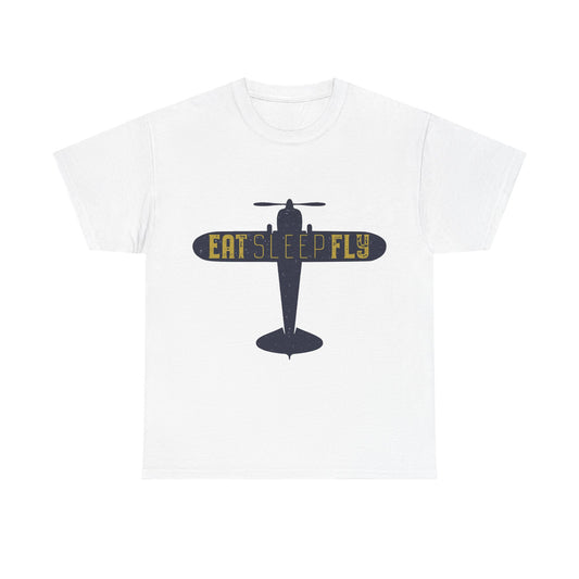 Eat Sleep Fly T-Shirt — Vintage Airplane Pilot Tee