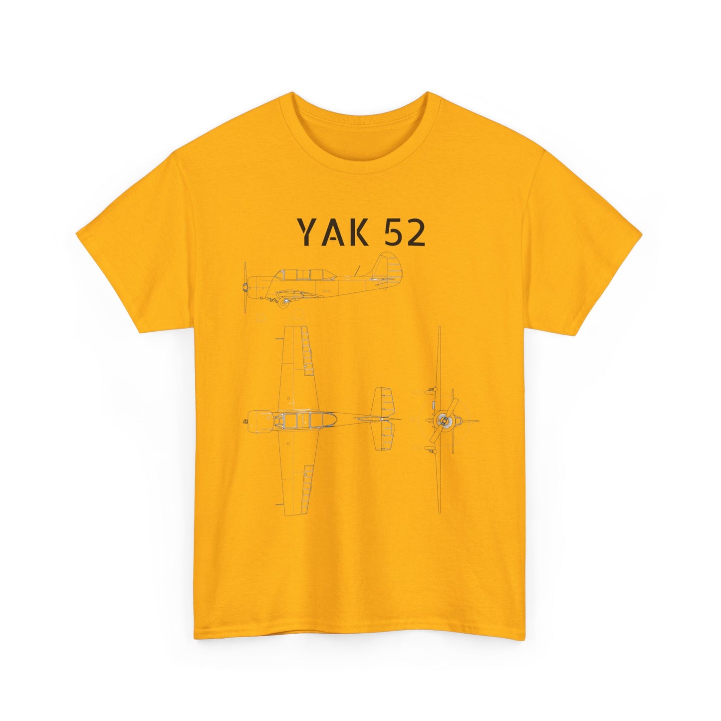 Yak-52 Blueprint T-Shirt — Vintage Aircraft Schematic Tee for Aviation Enthusiasts