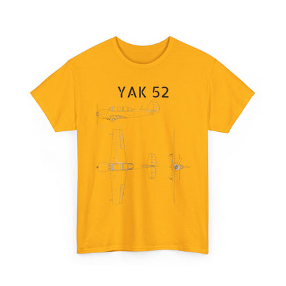 Yak-52 Blueprint T-Shirt — Vintage Aircraft Schematic Tee for Aviation Enthusiasts