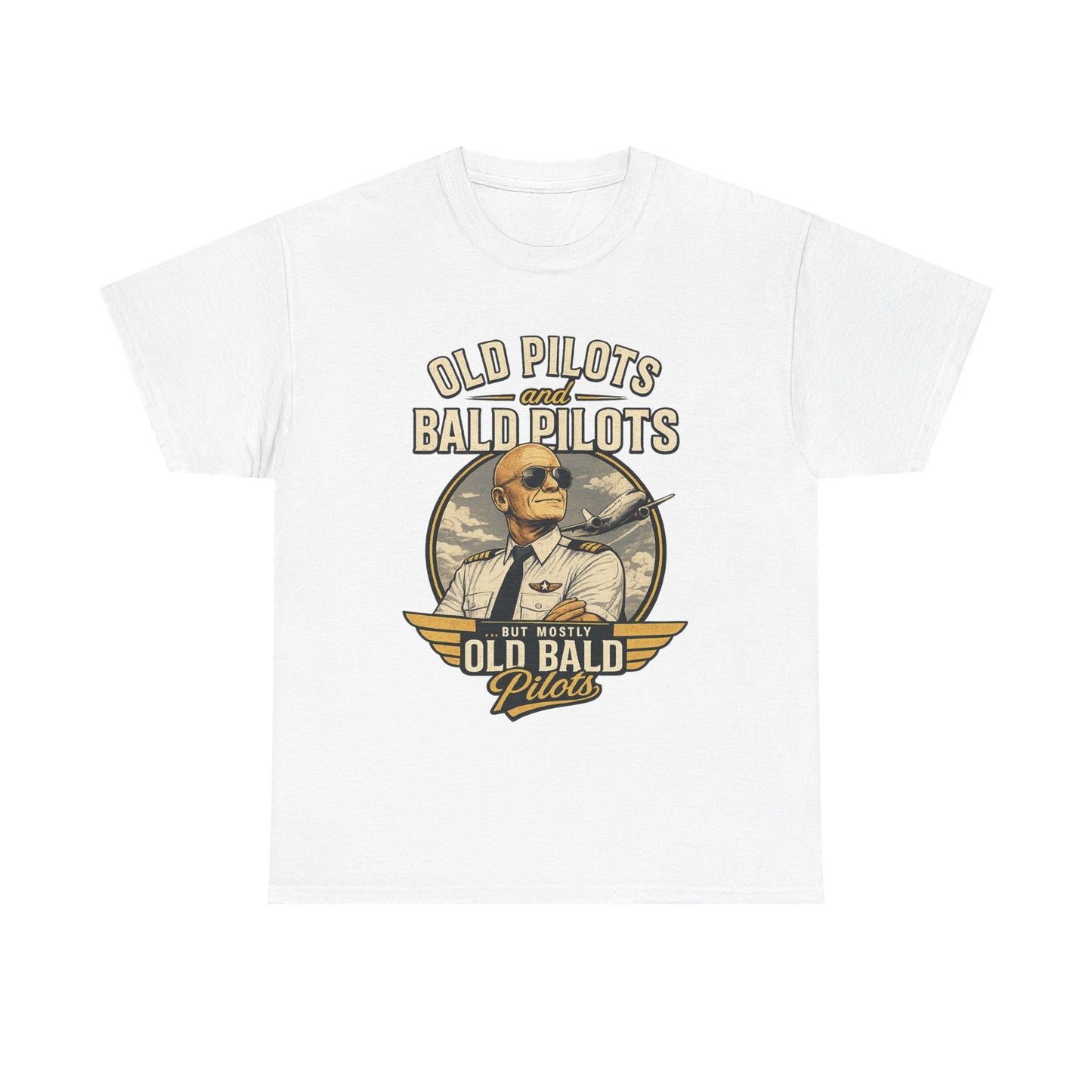Pilot T‑Shirt — "Old Pilots, Bald Pilots" Vintage Aviation Tee