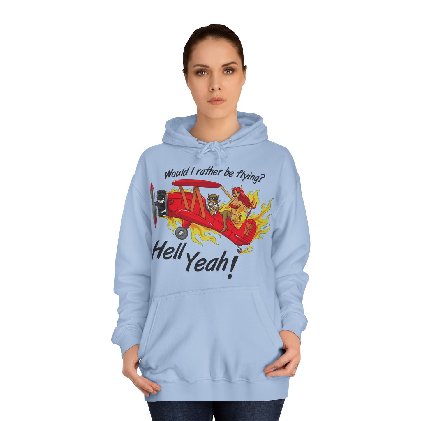 Hell Yeah! Flaming Plane Graphic Hoodie