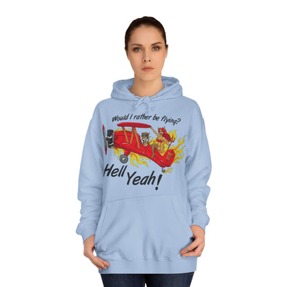 Hell Yeah! Flaming Plane Graphic Hoodie