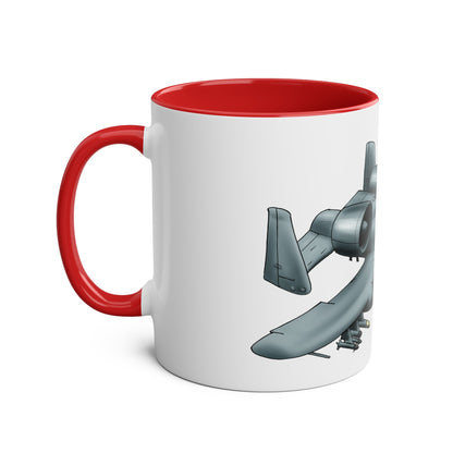 A10 Tankbuster Two-Tone Coffee Mugs, 11oz - Funky Aviation
