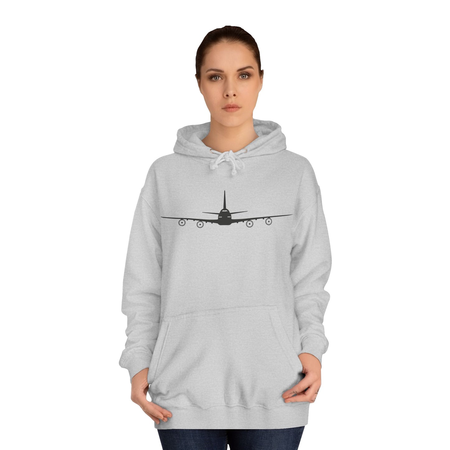 7478 Airplane Silhouette Hoodie — Minimal Pilot & Aviation Crew Pullover