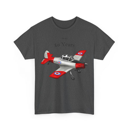 Chipmunk Vintage Airplane Tee — "80 Years" Commemorative Aviation Shirt