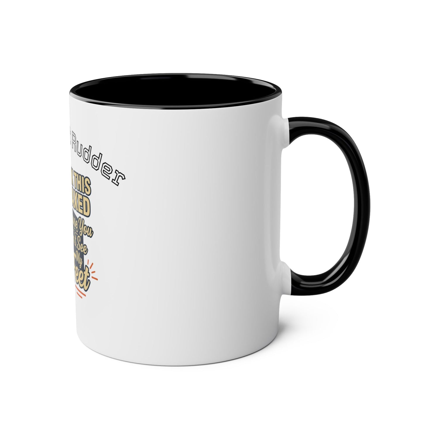 Aviator Coffee Mug — "More Right Rudder" (11 oz Two-Tone)