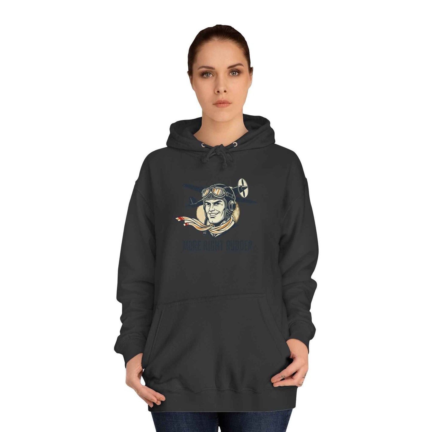More Right Rudder Hoodie — "I Only Look This Relaxed Because You Can't See My Feet" Vintage Pilot Graphic Hoodie