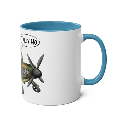 Tally Ho Spitfire Two-Tone Coffee Mugs, 11oz - Funky Aviation