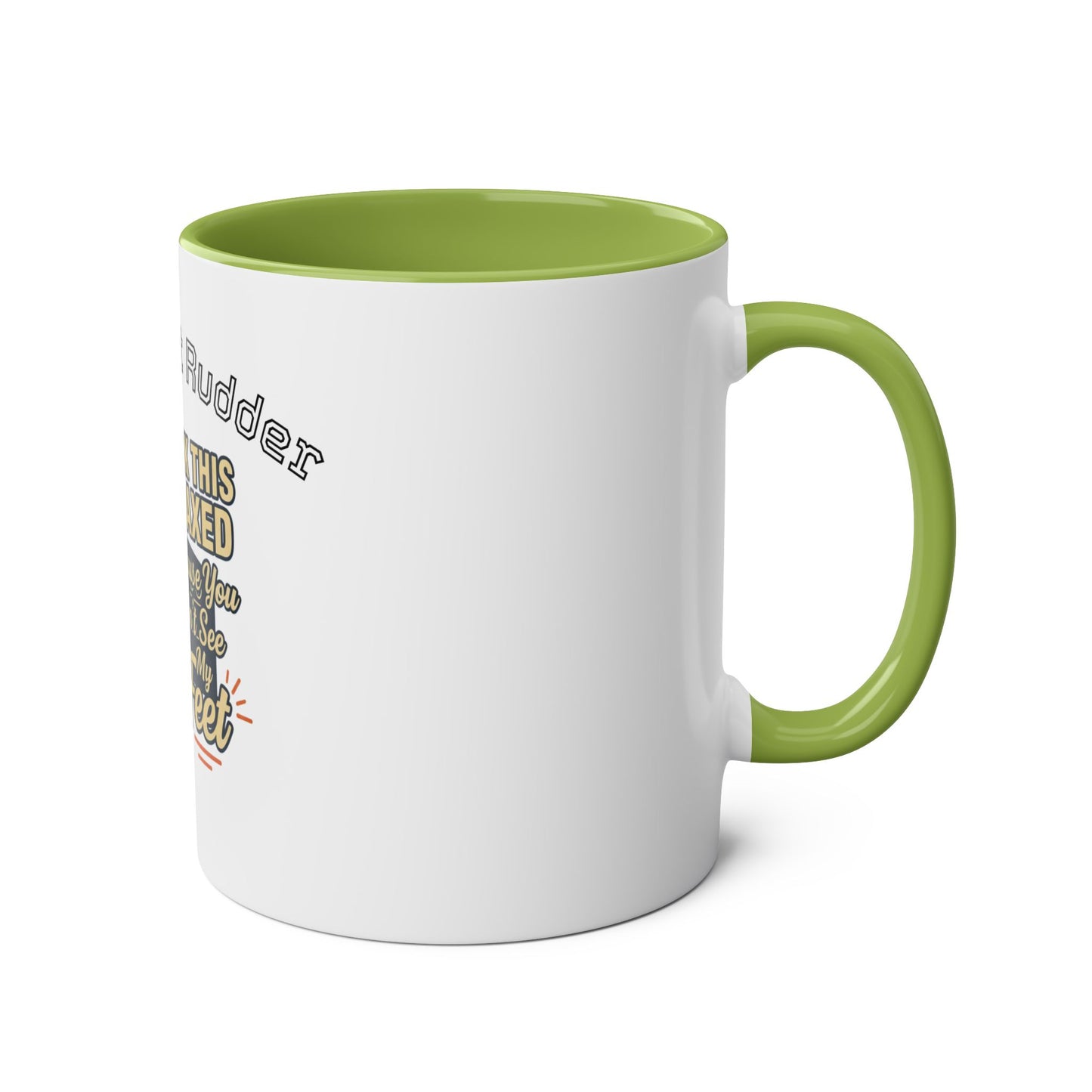 Aviator Coffee Mug — "More Right Rudder" (11 oz Two-Tone)