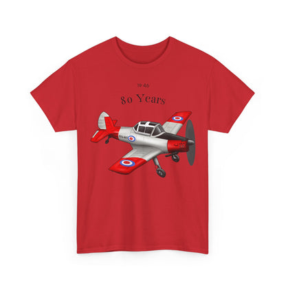 Chipmunk Vintage Airplane Tee — "80 Years" Commemorative Aviation Shirt