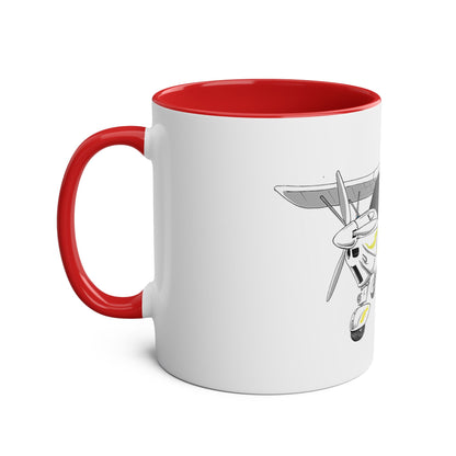 Yellow Decals Cartoon Ikarus C42 Microlight 11oz Coffee Mug
