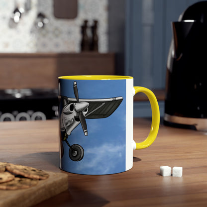 Super Cub STOL Design Two-Tone Coffee Mugs, 11oz - Funky Aviation