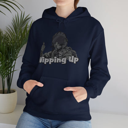 Nipping Up Fighter Pilot design Unisex Heavy Blend™ Hooded Sweatshirt - Funky Aviation