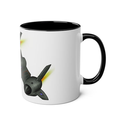 SR71 Blackbird USAF Two-Tone Coffee Mugs, 11oz - Funky Aviation