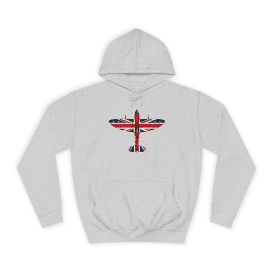 British Aviation Vintage Fighter Hoodie — Union Jack Graphic