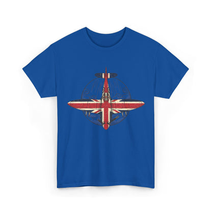 Vintage British Spitfire T-Shirt — Union Jack Warplane Graphic Tee