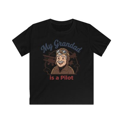 Kids Tee — "My Grandad Is a Pilot" Vintage Aviator T‑Shirt for Grandchildren