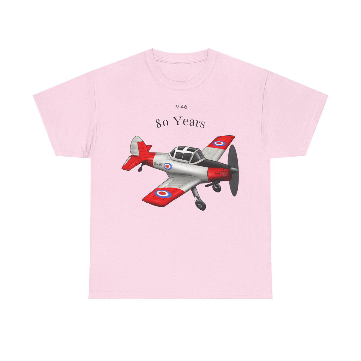 Chipmunk Vintage Airplane Tee — "80 Years" Commemorative Aviation Shirt