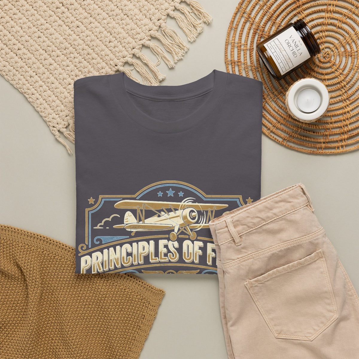 Aviator Principles T‑Shirt — "Principles of Flight: Pitch for Airspeed, Power for Altitude, Pray for the Weather"