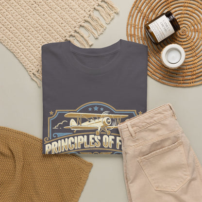 Aviator Principles T‑Shirt — "Principles of Flight: Pitch for Airspeed, Power for Altitude, Pray for the Weather"