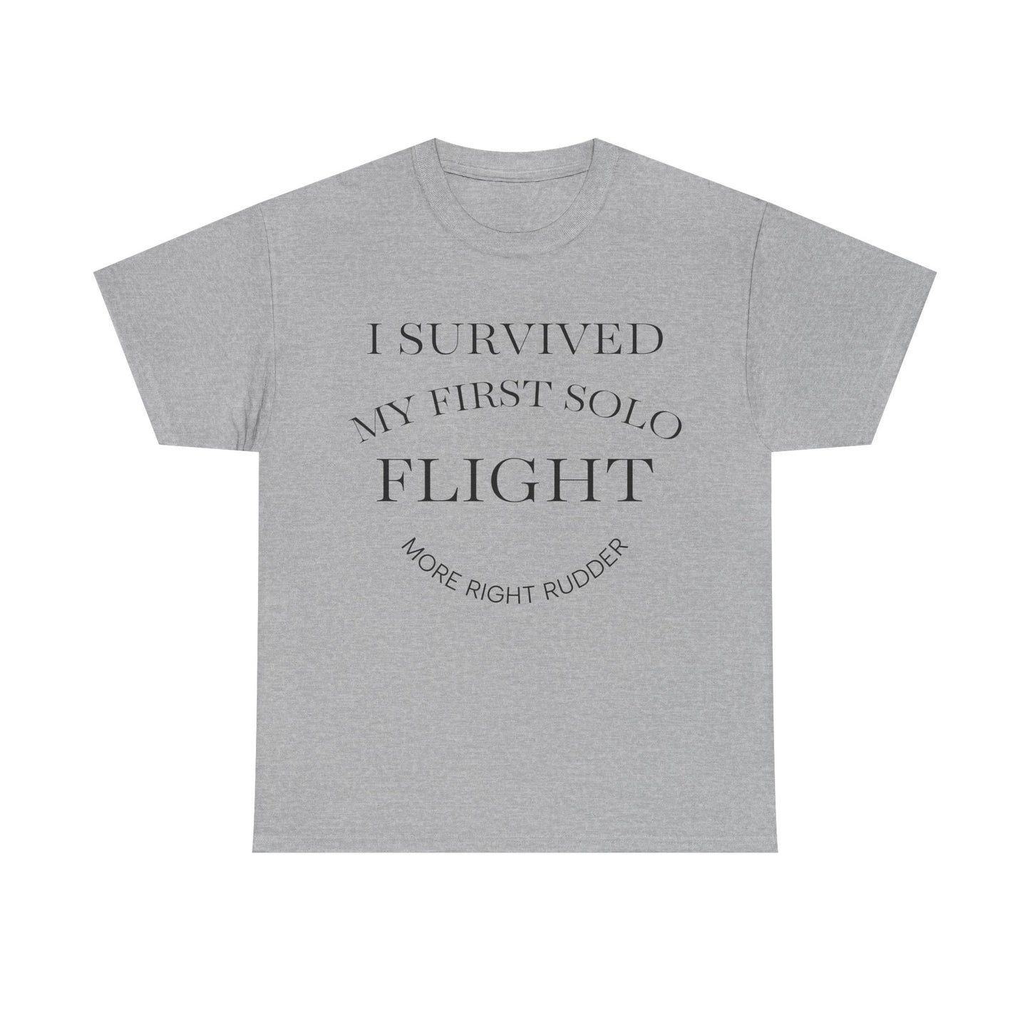 I Survived My First Solo Flight Unisex Heavy Cotton Tee