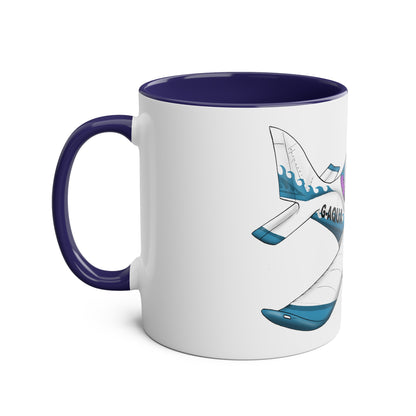 EV97 Eurostar Aqua Club Two-Tone Coffee Mugs, 11oz - Funky Aviation