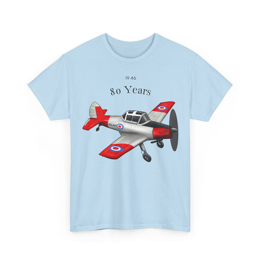 Chipmunk Vintage Airplane Tee — "80 Years" Commemorative Aviation Shirt