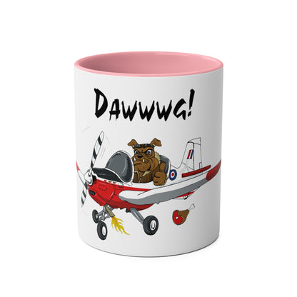 Bulldog Aerobatic Trainer Two-Tone Coffee Mugs, 11oz - Funky Aviation
