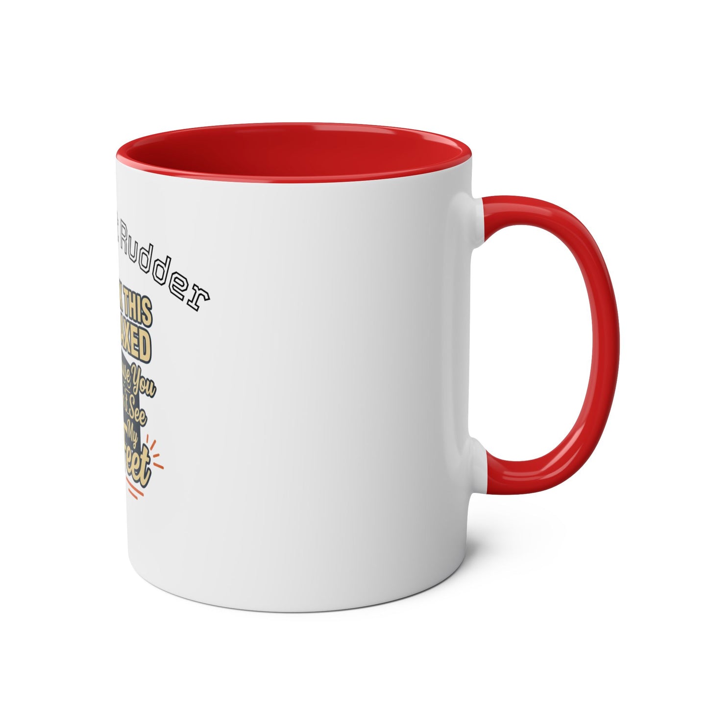 Aviator Coffee Mug — "More Right Rudder" (11 oz Two-Tone)